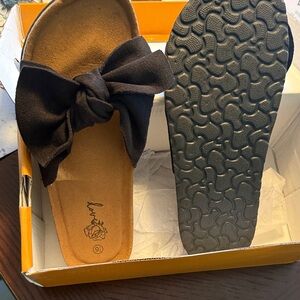 Love Black Bow Mules